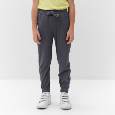 Pants for girls, gray color, height 122 cm
