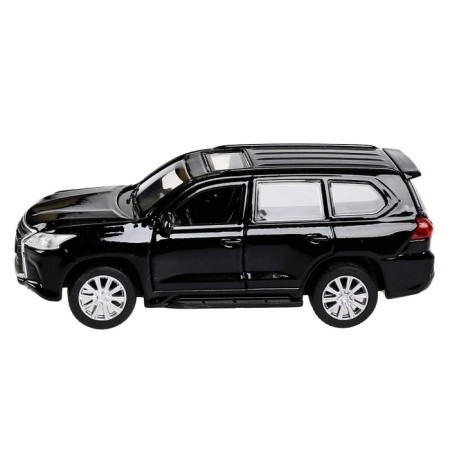 Metal machine "Lexus LX-570" 12 cm, the color is black, doors open, inertial-3