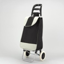 Household bag on wheels, department on the lace, load up to 25 kg, black color