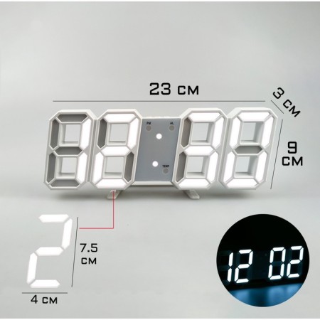 Electronic desktop watches, with a suspension, white indication, 9 x 3 x 23 cm, from USB