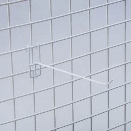 The hook on the grid is single, the color is white, d = 3.5 mm, l = 10 cm-1