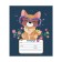Notebook of 18 sheets in the cage "Cute animals", covered covered paper, VD-LK, Block No. 2 (gray sheets), mix