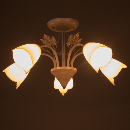 Susana chandelier 5x15W E27 white/gold 58x58x32cm Bayerlux-2