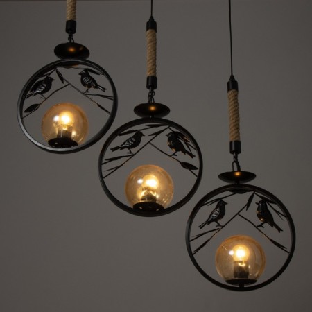 Lamp Bayerlux "Birds" 3he27 40W Black 73x14x55cm-3