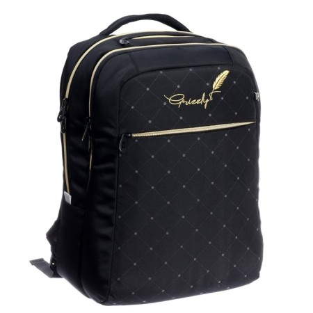 Youth backpack 40 x 28 x 16 cm, Grizzly, ergonomic back, laptop department, black-1