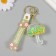 A keychain plastic with a carbine, a strap "Umbrella with lemons" Water with a decor 6x5x2 cm