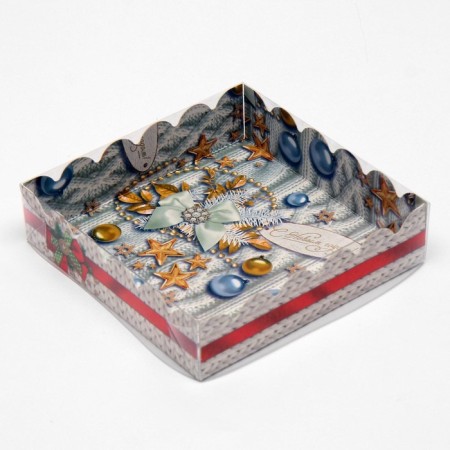 Box for cookies "New Year toys", 12 x 12 x 3 cm, 1 pc.-3
