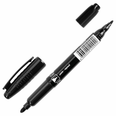 Marker permanent double-sided round 2.0-4.0 mm, Brauberg, black-1