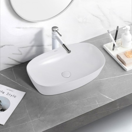 ABBER RECHTECK AC2206 sink, invoice, 605x390x140 mm, white-3