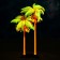 The artificial aquarium "palm tree", luminous, 18 cm, red