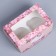 Capcake box, confectionery packaging with a window, 2 cells, "flowers", 16 x 10 x 10 cm