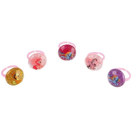 A set of rings on the holographic substrate "Pony" 5 pcs, My Little Pony mix-8