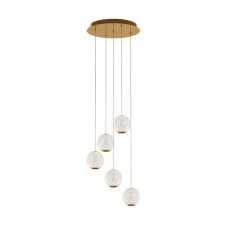 Suspension lamp Maytoni Mod293PL -L30BS3K, LED, 5x30 W, 370x370x3160 mm, 3140 lm, 3000k, brass