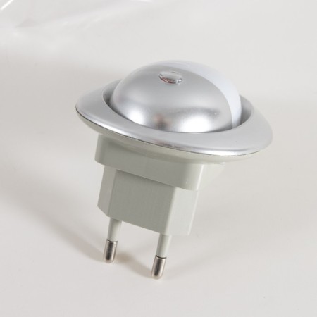 Night -bend "firefly" with a lighting sensor, 3_LED x 1 W, 10 cm (220V) silver. Risalux-1