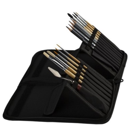 Penal for brushes 270 x 140 mm, ZHK "Sonnet", textile, 15 sings, black-5