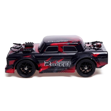 Drift radio controlled machine, drift, battery, light and smoke effects, interchangeable wheels, red color-2