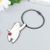 Trick Metal on the cable "White Bear with Print" Emal 5.6x3.2 cm
