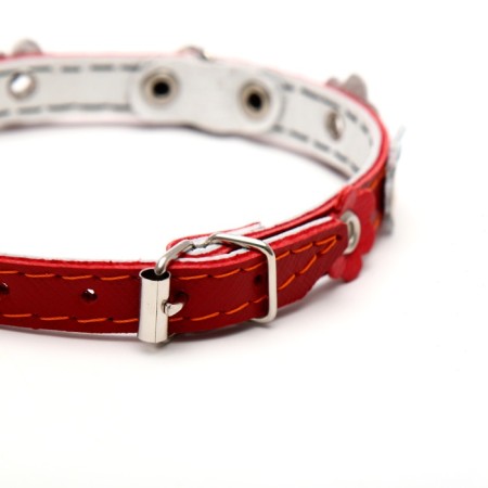 Belly leather two-layer leather with a flower, 30 x 1.2 cm, Osh 20-30 cm, mix of flowers-8