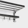Hinged shelf with a holder of towels, 5 moving hooks, silver color