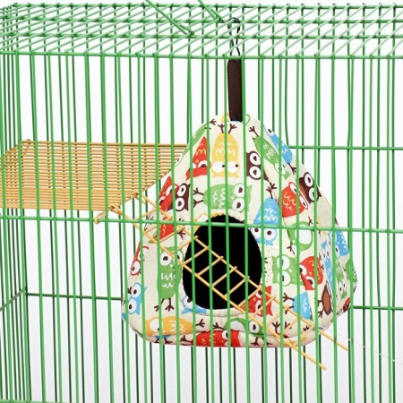 House "Vigva" for rodents, 17*17*17 cm, calico, fleece, owl-4