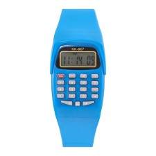 Watch of Electronic nursery, with a calculator, silicone strap, L-21 cm, blue