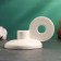 Leo candlestick White gloss, 8x13x10cm