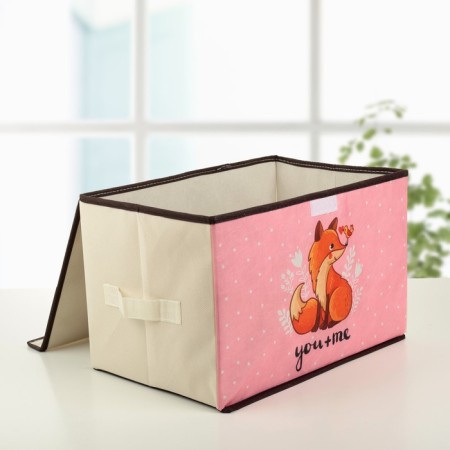 Stelly box for storage with a lid "Fox", 39 × 25 × 25 cm-1