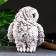 Figure "Owl" 22x25x25cm white-brown