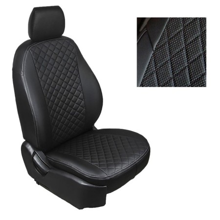 Auto-Chekhly for Volkswagen Tiguan II, (Trend), 2017-n, rhombus, eco-leather, set