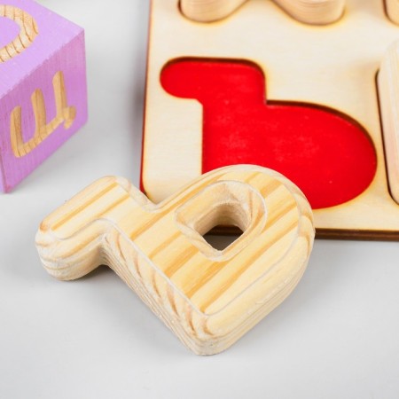 Lnut frame "Alphabet", alphabet of letters: 6 cm, tablet size: 42 × 22 cm-2