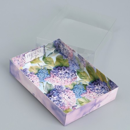 Confectionery packaging, Makarun box with PVC lid, “Gift for you”, 18 x 12 x 3.5 cm-1