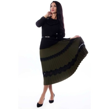Female skirt, size 42, green color-3