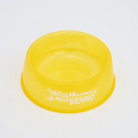 Plastic bowl “Promise to feed me forever”, 300 ml, yellow-3