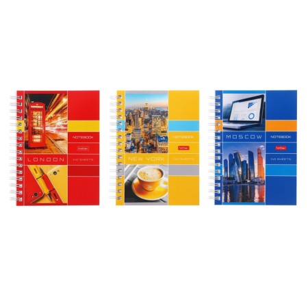 Note book A6, 140 sheets in a cage on the crest "Business City", cover Combined Cardboard