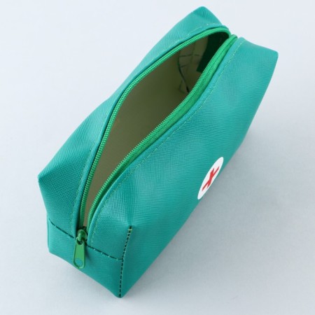 Patch of artificial leather "FIRST AID KIT", 14*10*5 cm, green color-7