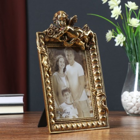 Photo frame Polystone 10x15 cm "Angel" Gold 24.5x15.5x4 cm-1