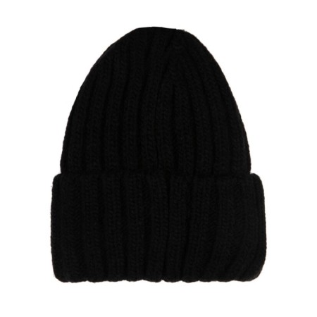 Knitted hat with a lapel for a girl, size 56-3