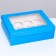 Packaging for 12 cupcakes with a window, blue, 32.5 x 25.5 x 10 cm
