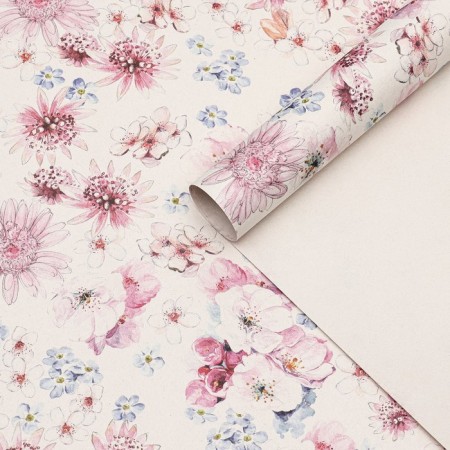 Packaging paper, craft "Flower mood", 70 x 100 cm, 1 sheet