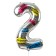 Foil ball 34 "Number 2, hashtags, with a substrate
