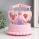 Music souvenir + photo frame "Carousel hearts" Pink 17.5x17.5x20 cm