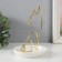 Souvenir ceramics, metal stand "cat" white with gold 12x12x17 cm