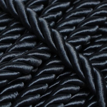 Cord for decoration and decor, twisted, decorative, black, without braid, 12 mm x 25 m-1