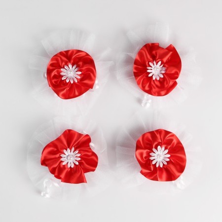 Bows for pens "chamomile", red, 4 pcs-1
