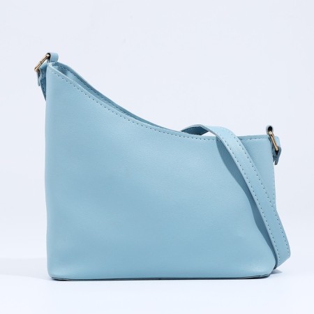 Bag Cross-Bodi with a zipper, blue color-3