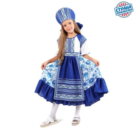 Carnival costume "Blue", Dress, Kokoshnik, p. 32, height 122-128 cm