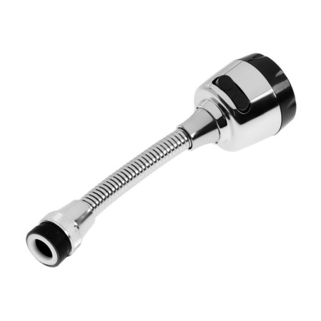 Zein aerator, stream adjustment, on a flexible hose, 170 mm, 2 modes, plastic, chrome/black-6