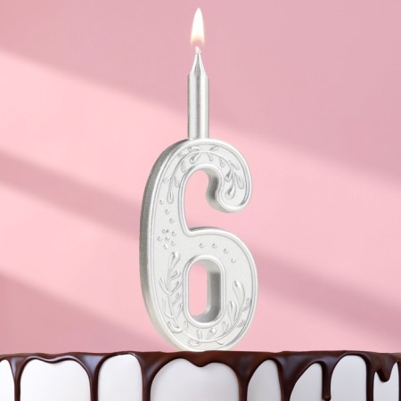 Candle for the Silver Pattern cake, number "6"