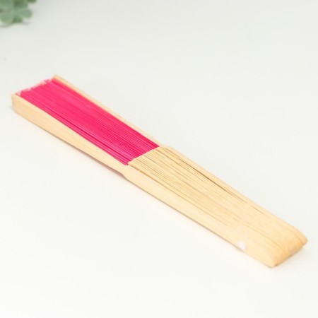 Fan bamboo, textiles h = 22 cm "monocet" in the box, fuchsia-8