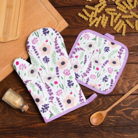The kitchen set of the Provence shares, a severity of 17*17 cm, mittens 26*16 cm, 100% p/e